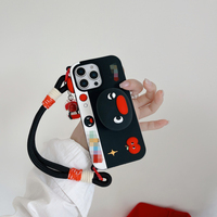 Vente en gros d'étui de téléphone pingouin noir biodégradable et respectueux de l'environnement pour 16, 15, 14, 13 Pro Max