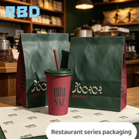 Sac en papier personnalisé avec logo pour emporter, qualité alimentaire, pour hot-dogs, poulet frit, hamburgers, pour restaurants