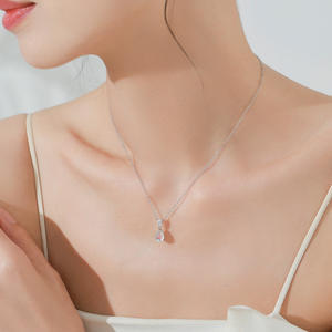 Mermaid Tears S925 Sterling Silver Pear-Shaped Moonstone Teardrop Pendant Necklace Exclusive for Women - Product Image 2
