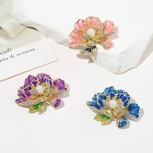 Broche de Flor de Peonía Rosa de Alta Gama para Mujer, Exquisito, Clásico y Elegante, Estilo Cheongsam, Nuevo Estilo Chino, Insignia de la Dinastía Han - Product Image 1