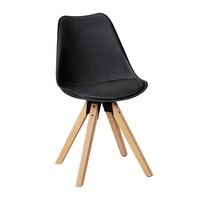Chaise Tulipe Moderne et Durable pour Restaurant, avec Pieds en Bois et Assise en Plastique, Coussin en PU Doux, Idéale pour Hôtels et Villas