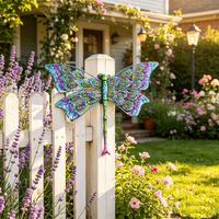 Sculpture murale en métal peinte à la main en forme de libellule, décoration intérieure et extérieure pour la maison et le jardin