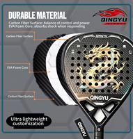 Raquettes de padel de haute qualité en gros de Qingyu Sport, design en forme de larme, aérodynamique, cadre en fibre de carbone, noyau en EVA, raquette de tennis