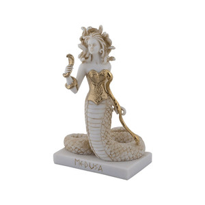 Tượng Điêu Khắc Thần Thoại Hy Lạp Medusa <span class=keywords><strong>Gorgon</strong></span>, Tượng Vẽ Tay Bằng Đá Cẩm Thạch Quái Vật 16Cm - Product Image 3