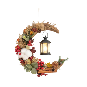 Guirlande décorative de Noël avec fleurs séchées éternelles, grandes cloches, roses, cônes de pin, cadeau de Noël - Product Image 4