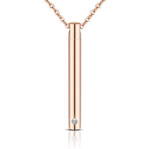 Kremasyon urn kolye kolye için külleri tek elmas gümüş 925 beyaz altın urns İnsan külleri kolye - Product Image 3