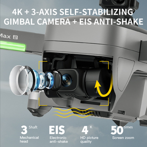 Dron FPV Plegable <span class=keywords><strong>193</strong></span> Max 2, Quadcopter RC con Cámara 4K UHD Real, Alcance FPV de 4KM, Sistema GPS y GLONASS Integrado - Product Image 5