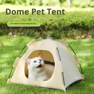 Cuccia Estiva Rimovibile e Pieghevole per Gatti, Tenda per Gatti, Nido per Gatti, Cuccia a Forma di Grotta con Tappetino Morbido, Casa per Animali Domestici per Cani - Product Image 3