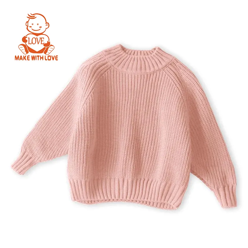 BEIBEIHAPPY Various Colour Custom Winter Warm Knitted Children Pullover Sweater Unisex Kids Cottin Chunky Knit Sweater