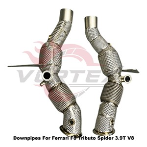 ท่อไอเสียแบบ Vortex SS304 ป้องกันความร้อนสำหรับ Ferrari F8 Tributo Spider 3.9T V8 ชุดท่อไอเสียสมรรถนะสูงแบบติดตั้งได้โดยตรง - Product Image 2