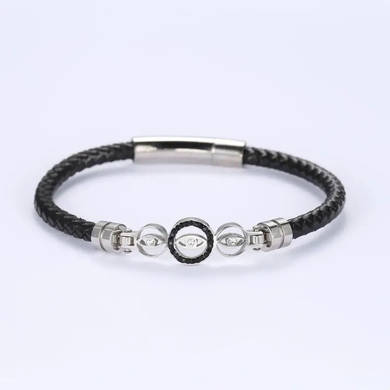 Woven Leather Fashion Leather Hollow Out Star Charm Bracelets Dainty Jewelry Stainless Steel Heavy Bracelets