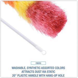 Plumero de limpieza Boardwalk BWK9441 Polywool con mango de 20 pulgadas Palos de plástico de colores surtidos para limpiador de polvo de coches - Product Image 5