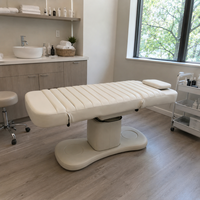 Lit de massage électrique réglable de luxe moderne en cuir PU avec base métallique pour salons de beauté et spas