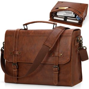 Túi cho nam giới Mens Messenger Túi 17 <span class=keywords><strong>inch</strong></span> không thấm nước cổ điển PU da máy tính xách tay cặp lớn cho văn phòng kinh doanh du lịch cao đẳng - Product Image 1