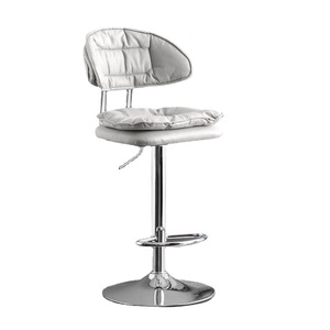 Taburete de Bar Moderno Minimalista con Estructura Cromada y Altura Ajustable para Uso Comercial - Product Image 1