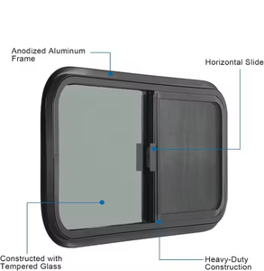 Fenêtre <span class=keywords><strong>coulissante</strong></span> en verre trempé en alliage d'aluminium 3C 610x381mm pour <span class=keywords><strong>camping</strong></span>-<span class=keywords><strong>car</strong></span>, caravane, <span class=keywords><strong>camping</strong></span>, ouverture d'un côté, moustiquaire, pare-brise, garantie 1 an - Product Image 4