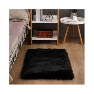 Tapis de salon en fausse fourrure rectangulaire, tapis de sol lavable en machine - Product Image 6