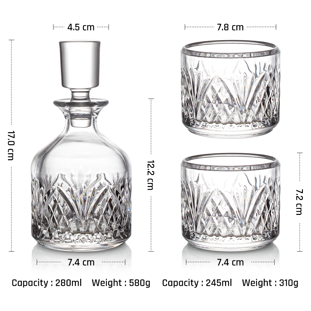 Décanteur Clear Firework One avec deux verres