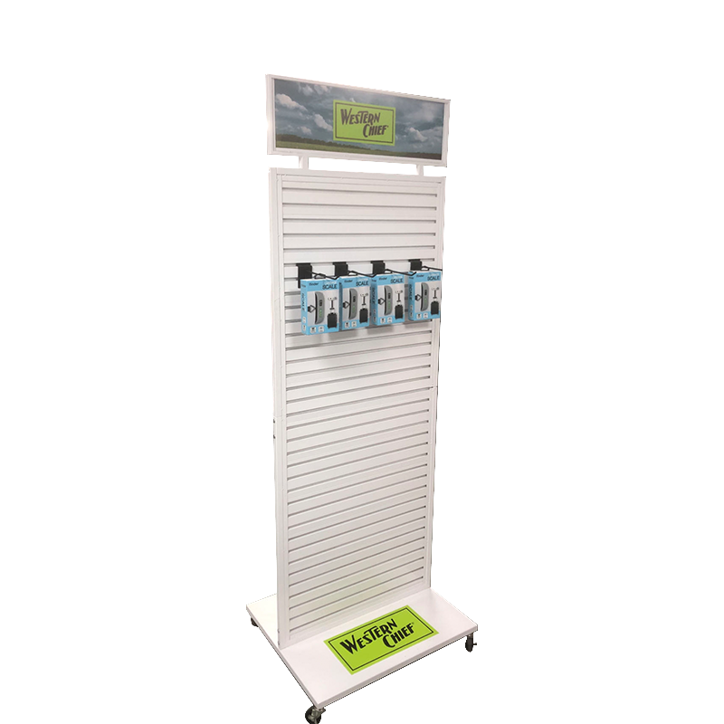 Apache Heavy Duty Double-Sided Slatwall Electronic Accessories Display Rack with Removable Hooks Powder Coated Finish — view 4