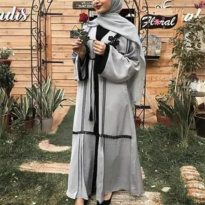 Diskon pabrik Model baru Abaya DI Dubai Abaya 2018 Kimono Islami cantik lengan terbuka Abaya terbaru gambar desain Burqa