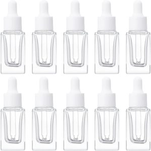 New Custom Luxury Cosmetic Packaging Thick Bottom 30 ml Flat square Purple clear Serum <b>Bottle</b> Essential Oil Glass <b>Dropper</b> <b>Bottle</b> - Product Image 1
