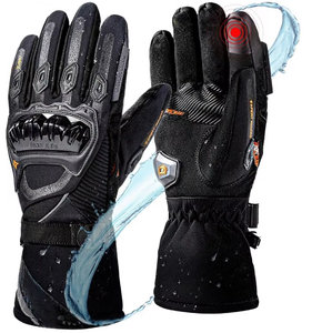 Gants d'hiver pour <span class=keywords><strong>moto</strong></span> et vélo à doigts entiers, protection CE niveau 1KP, rembourrage thermique, matériau PU imperméable et coupe-vent - Product Image 6