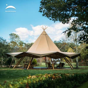 Grote Luxe Glamping Houten Paal <span class=keywords><strong>Tipi</strong></span> Marquee <span class=keywords><strong>Tent</strong></span> Voor Outdoor Bruiloft En Evenementen - Product Image 3