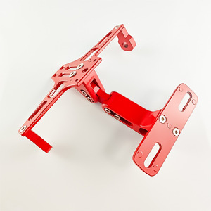 Marco para matrícula de motocicleta Qiangye, rojo, de aleación de aluminio CNC, ajustable, para modificación de motocicletas M8810 - Product Image 2