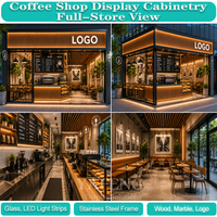Design d'intérieur moderne pour café, vitrine en verre, armoires de décoration, mobilier de bar, solutions de comptoirs pour café