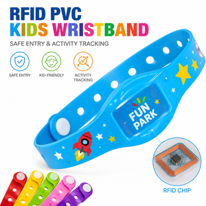 Pulsera de PVC RFID Imprimible para Niños, con Logotipo Personalizado, para Control de Acceso y Seguimiento de Actividades en Parques Infantiles - Product Image 1