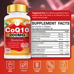 CoQ10 200mg Softgels Dietary <b>Supplement</b> Enhanced - Heart <b>Health</b> Support Natural <b>Antioxidant</b> Energy Booster 100 Softgels - Product Image 2