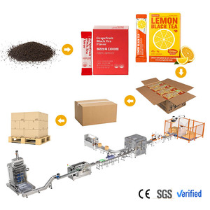 Ligne <span class=keywords><strong>de</strong></span> machines d'emballage automatique multi-voies pour sachets stick <span class=keywords><strong>de</strong></span> granulés <span class=keywords><strong>de</strong></span> thé noir et vert avec fond plat et fermeture à clip - Product Image 1
