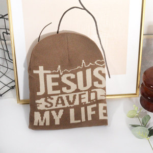 Recién llegado del fabricante, 1 pieza, sombrero de punto Unisex de otoño, eslogan "JESUS SAVED MY LIFE" para deportes al aire libre como ciclismo y esquí - Product Image 6