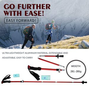Bastone da trekking OKHEALING Nordic ultraleggero in alluminio regolabile in 3 sezioni con impugnatura in EVA - Product Image 5