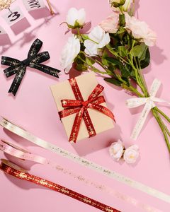 Cintas Decorativas Personalizadas Profesionales para Envolver Regalos, Varios Lazos con Banda Elástica - Product Image 1