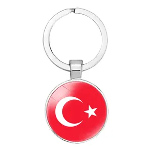 하이 퀄리티 터키 국기 열쇠 고리 펜던트 시간 보석 펜던트 폭발 열쇠 고리 보석