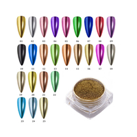 Nouvel arrivage de poudre pour ongles à miroir magique à haute brillance de revêtement en gel à effet miroir pailleté poudre pour ongles chromée