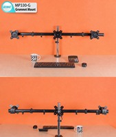 Support de bureau LCD triple écran 17-27 pouces pour passionnés d'e-sport, en acier laminé à froid et tube chromé, 9 kg – Meilleure vente usine