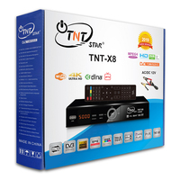 TNTSTAR TNT-X8 Nouveau Récepteur TV Satellite Combo DVB-S2X/T2/C Intégré V8 Décodeur TNT et Satellite Walkie-Talkie Décodeur de Tonalité