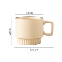 Mug à café en céramique gaufré mat à plusieurs niveaux, motifs imprimés, logo personnalisé, mug à eau de Noël, style rétro, luxe léger, vintage