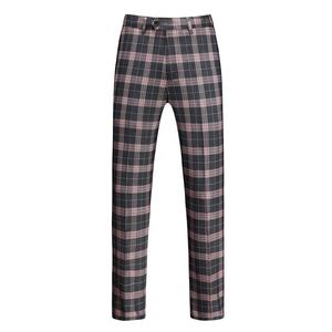 <span class=keywords><strong>Costume</strong></span> homme slim fit à carreaux <span class=keywords><strong>vert</strong></span> <span class=keywords><strong>foncé</strong></span> et rose, nouveau style, pour soirée - Product Image 6