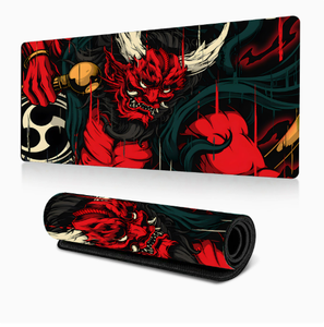 Alfombrilla de Ratón para Juegos XXL con Diseño de Demonio Japonés Oni, Alfombrilla de Escritorio Extragrande con Base de Goma Antideslizante para Jugadores de PC - Product Image 1