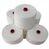 30S Virgin Raw White Siro Compact Spinning Polyester Yarn Polyester Ring Spun Yarn T Shirt Yarn for Knitting Weaving