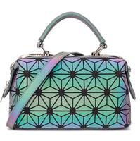 Offre Spéciale personnalisé miss unique salut vis design de mode style européen noir pu irisé arc-en-ciel réfléchissant sac à main fourre-tout sac à main