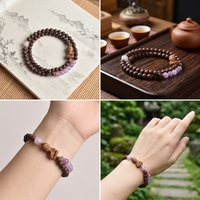 Bracelet perlé en forme de boule en résine naturelle incrusté de fil doré, tendance, bien-être spirituel traditionnel chinois
