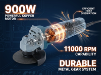 Meuleuse d'angle ADTO 900W 115mm 125mm, meuleuse à disque électrique 11000 tr/min, outil électrique pour la découpe et le meulage des métaux
