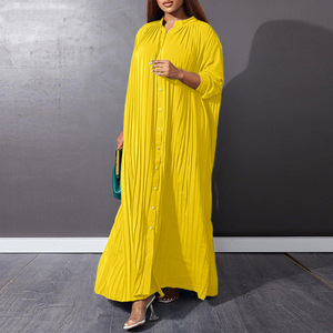 Vestido de Verano para Mujer Tallas Grandes, Estilo Europeo y Americano, Nuevo, Moderno, Holgado, Casual, Plisado, para Comercio Exterior - Product Image 6