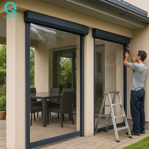 Stores enrouleurs motorisés QINGYING en <span class=keywords><strong>PVC</strong></span> imperméable transparent avec fermeture éclair - Product Image 1