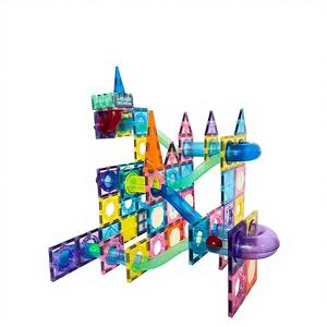 100 pièces de blocs magnétiques en plastique, jeu de construction pour enfants, cubes magnétiques pour garçons et filles, idée cadeau de Noël et d'anniversaire - Product Image 5