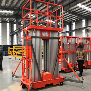 डबल कॉलम एल्यूमीनियम मिश्र धातु उठाने मंच हाइड्रोलिक लिफ्ट उच्च वृद्धि कार्य मंच व्हील के साथ - Product Image 3